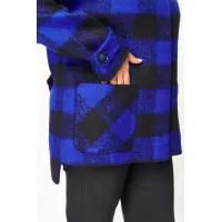 Пальто Дали 3583Л василёк с чёрным