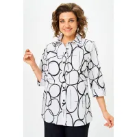Блузка Белэльстиль 877-326 белый+черный Блузка Белэльстиль 877-326 белый+черный