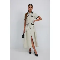 Платье Vesnaletto 4401 оттенки бежево-серый