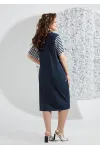 Платье Mira Fashion 5553 синий+белая полоска