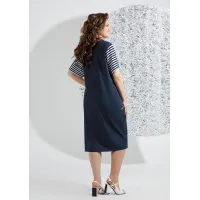 Платье Mira Fashion 5553 синий+белая полоска