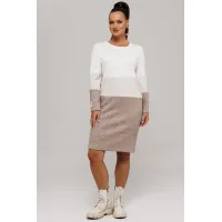 Платье Галеан Cтиль 915 бежевый с коричневым