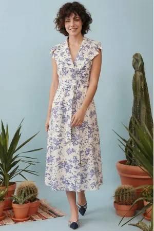 Платье Lokka 1909 белый /синий принт