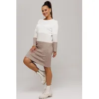 Платье Галеан Cтиль 915 бежевый с коричневым