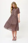 Платье Talia Fashion 424 геометрический принт в черно- коричневых тонах.