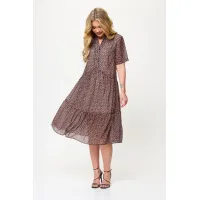 Платье Talia Fashion 424 геометрический принт в черно- коричневых тонах. Платье Talia Fashion 424 геометрический принт в черно- коричневых тонах.