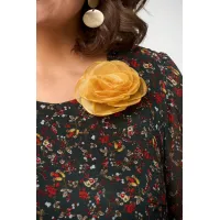 Платье Дали 4560.1 цветы и ягоды на черном