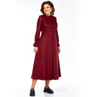 Платье Celentano 5078 бордовая клетка