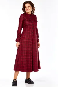 Платье Celentano 5078 бордовая клетка
