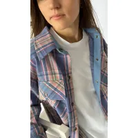 Блузка I3I Fashion 202/2 голубая клетка