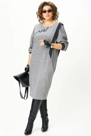 Платье Карина Делюкс М-1402 серый