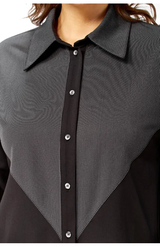 Рубашки Avenue 0353 черный, полоска черный+белый