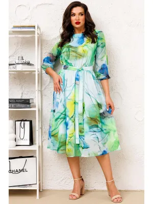 Платье Agatti 5239-1 зеленые тона