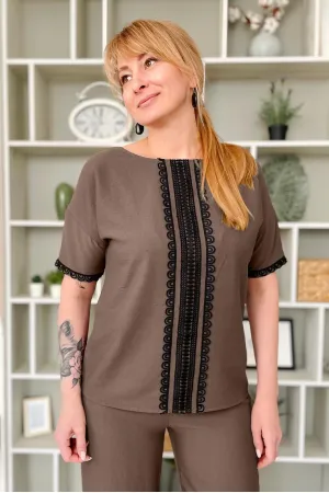 Блузка Rumoda 2216 коричневый