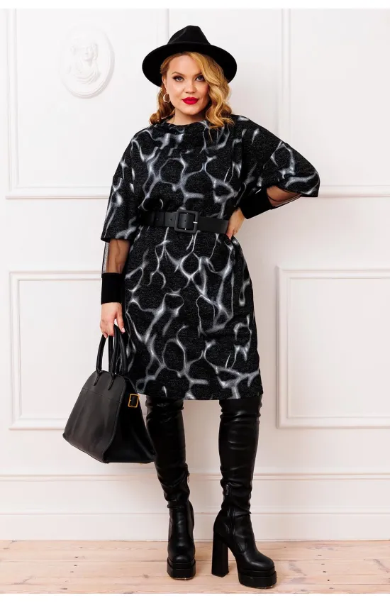 Платье Agatti 5814-1 черный с серым