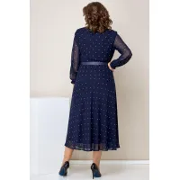 Платье Moda-Versal 2360 тёмно-синий горох