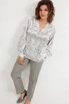 Блузка Begimoda 4142 круги на белом