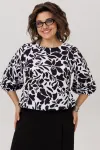 Блузка Anelli 1779 черно-белые цветы