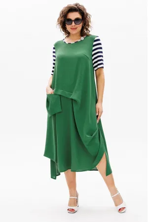 Платье Michel Chic 2178 зелёный+полоска