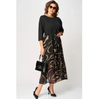 Платье Eva Grant 7216C черый+принт Платье Eva Grant 7216C черый+принт