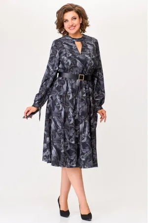 Платье Swallow 679 серый малахит