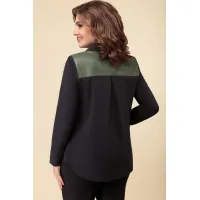 Блузка Дали 4386 черный+хаки