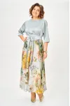 Платье Anastasia Mak 1229ш голубой+цветы