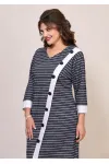 Платье Mira Fashion 5581 серый+белый