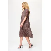 Платье Talia Fashion 424 геометрический принт в черно- коричневых тонах. Платье Talia Fashion 424 геометрический принт в черно- коричневых тонах.
