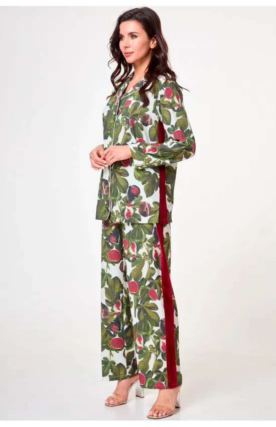 Пижама Anelli 1251 зеленый (листья)