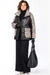 Куртка Lady Secret 7294 черный+леопардовый мех