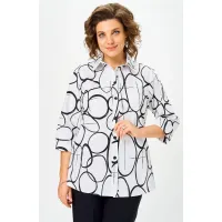 Блузка Белэльстиль 877-326 белый+черный