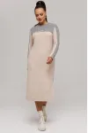 Платье Галеан Cтиль 995 бежевый с серым