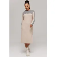 Платье Галеан Cтиль 995 бежевый с серым