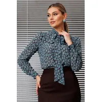 Блузка Мода-Юрс 25-2808bl коричневый бирюза Блузка Мода-Юрс 25-2808bl коричневый бирюза