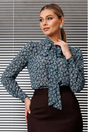 Блузка Мода-Юрс 25-2808bl коричневый бирюза