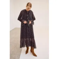 Платье Lokka 1681Т черный/принт цветы