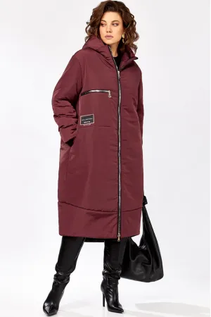 Пальто Lady Secret 5018-1 Бордовый  матовый
