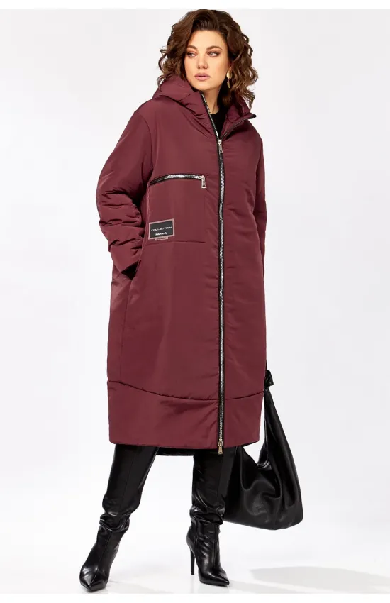 Пальто Lady Secret 5018-1 Бордовый  матовый