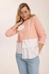 Кофта Kaloris 2183-1 коралловый+бевый