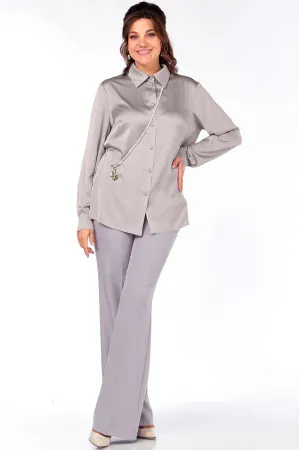 Блузка Ольга Стиль С962 серый
