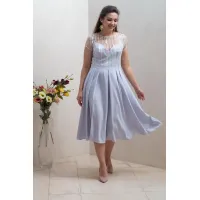 Платье Condra Deluxe 4297 Серый-молочный