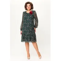 Платье Дали 4560.1 зелень с бежевым