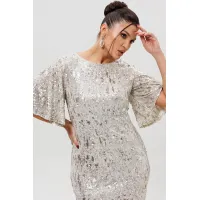 Платье Mislana 1037/1 серебро