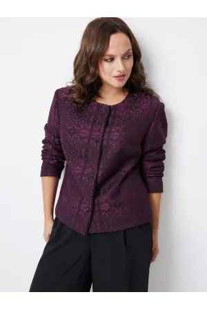 Пиджак Condra Deluxe 15101 баклажановый-черный