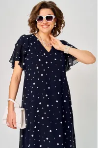 Платье Eva Grant 7116 синий горох