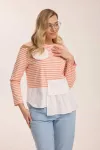 Кофта Kaloris 2183-1 коралловый+бевый