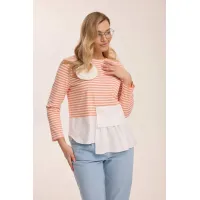 Кофта Kaloris 2183-1 коралловый+бевый