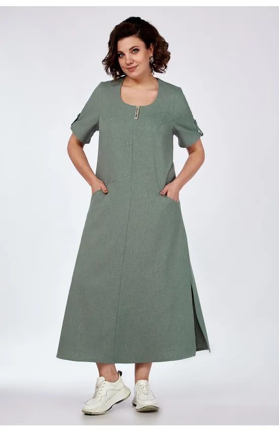 Платье Algranda 3976-4 Серо-зеленый