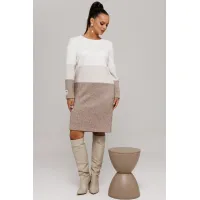 Платье Галеан Cтиль 915 бежевый с коричневым